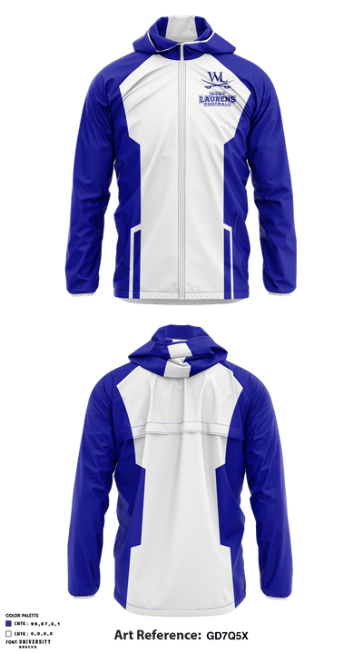 West Laurens Middle School Football 74892522 Windbreaker - 1