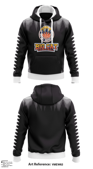 Hoodie, Big Cat Basketball, Men's Basketball, Teamtime, Team time, sublimation, custom sports apparel, team uniforms, spirit wear, spiritwear, sports uniforms, custom shirts, team store, custom team store, fundraiser sports, apparel fundraiser