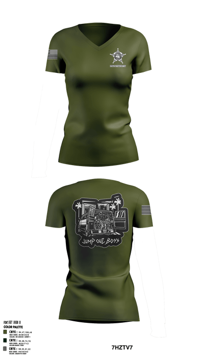 JCPD Fugitive Unit 24764007 Women's Short Sleeve V-neck Shirt - 2