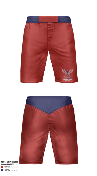 Washington Academy Wrestling 3063553 Fight Shorts - 1