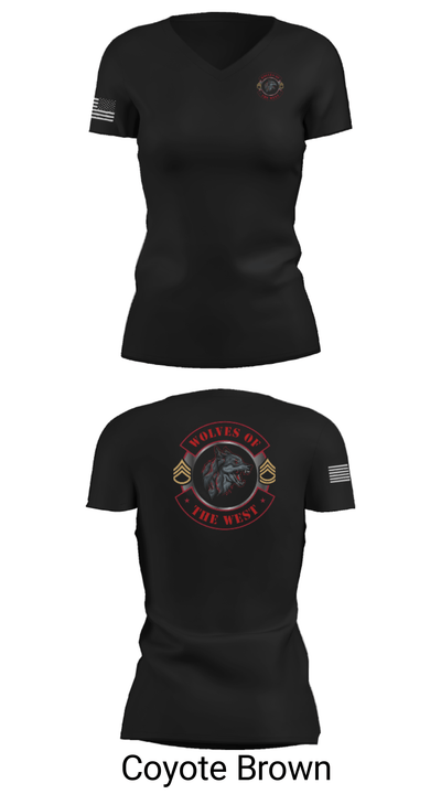 Wolves of the west 83450229 Women's Short Sleeve V-neck Shirt - 20
