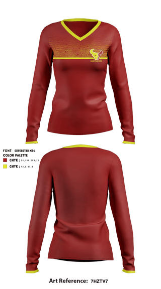 Women's Long Sleeve Vneck Shirt, Hampton Cove Middle School, , Teamtime, Team time, sublimation, custom sports apparel, team uniforms, spirit wear, spiritwear, sports uniforms, custom shirts, team store, custom team store, fundraiser sports, apparel fundraiser