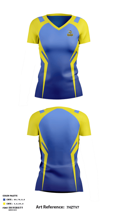 Wareham High School Field Hockey 93370439 Women's Short Sleeve V-neck Shirt - 1