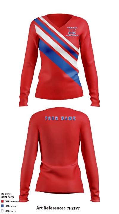 Parkland Magnet High School Basketball 7763292 Women's Long Sleeve V-neck Shirt - 1