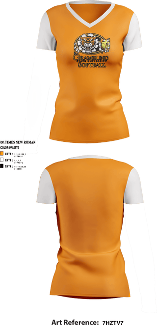 Women's Short Sleeve Vneck Shirt, Grambling State University Softball, Softball, Teamtime, Team time, sublimation, custom sports apparel, team uniforms, spirit wear, spiritwear, sports uniforms, custom shirts, team store, custom team store, fundraiser sports, apparel fundraiser