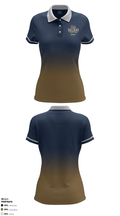 Delano High School Golf 71130151 Women's Sleeveless Performance Polo  - 1