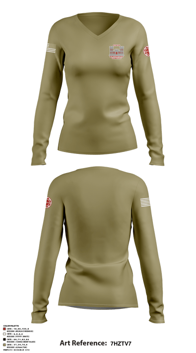 276th engineer company 74055705 Women's Long Sleeve V-neck Shirt - 4
