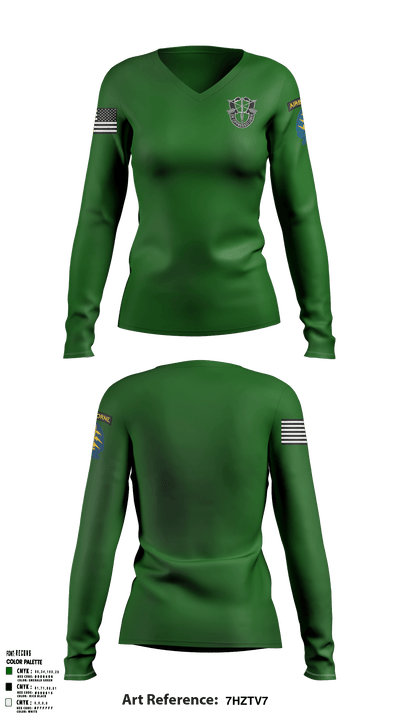 20thSFG(A) 43101594 Women's Long Sleeve V-neck Shirt - 1