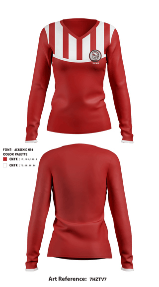Women's Long Sleeve Vneck Shirt, Troy High School Tennis, Tennis, Teamtime, Team time, sublimation, custom sports apparel, team uniforms, spirit wear, spiritwear, sports uniforms, custom shirts, team store, custom team store, fundraiser sports, apparel fundraiser