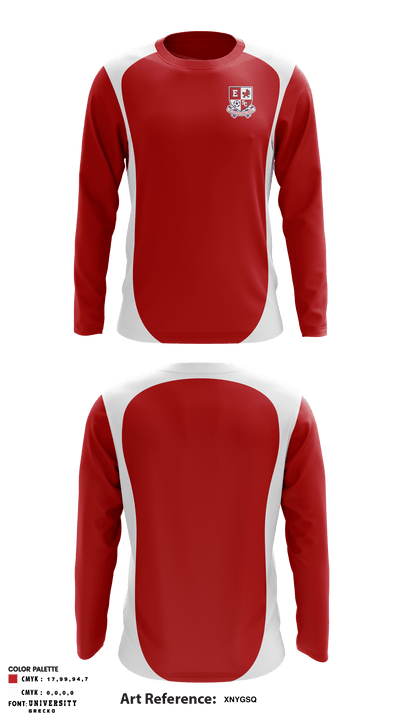 Earlham Soccer Club 98253358 Long Sleeve Performance Shirt - 1