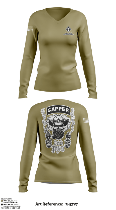 2nd PLT Chainsmokers 3207502 Women's Long Sleeve V-neck Shirt - 4