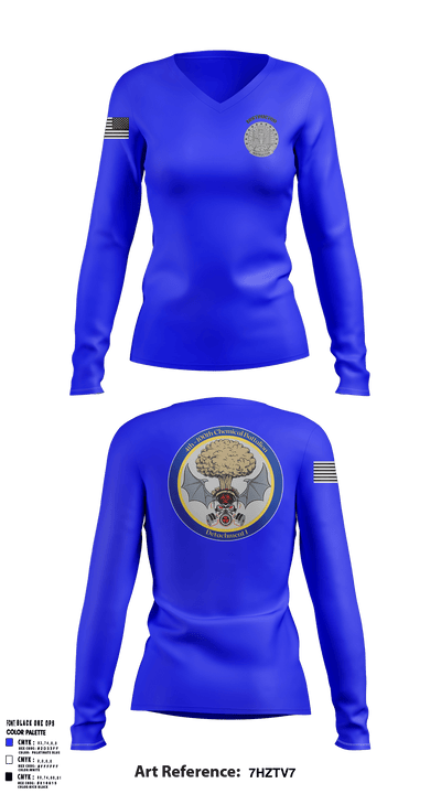 DETstroyers 68625939 Women's Long Sleeve V-neck Shirt - 1