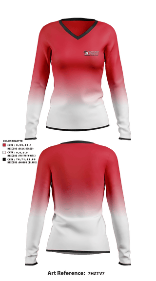 Women's Long Sleeve Vneck Shirt, Winston-Salem State University Tennis, Tennis, Teamtime, Team time, sublimation, custom sports apparel, team uniforms, spirit wear, spiritwear, sports uniforms, custom shirts, team store, custom team store, fundraiser sports, apparel fundraiser