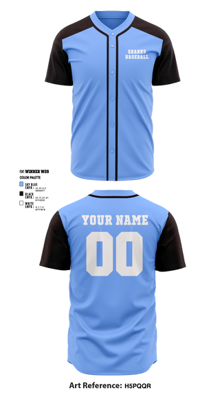 Full Button Baseball Jersey, Sharks, Baseball, Teamtime, Team time, sublimation, custom sports apparel, team uniforms, spirit wear, spiritwear, sports uniforms, custom shirts, team store, custom team store, fundraiser sports, apparel fundraiser