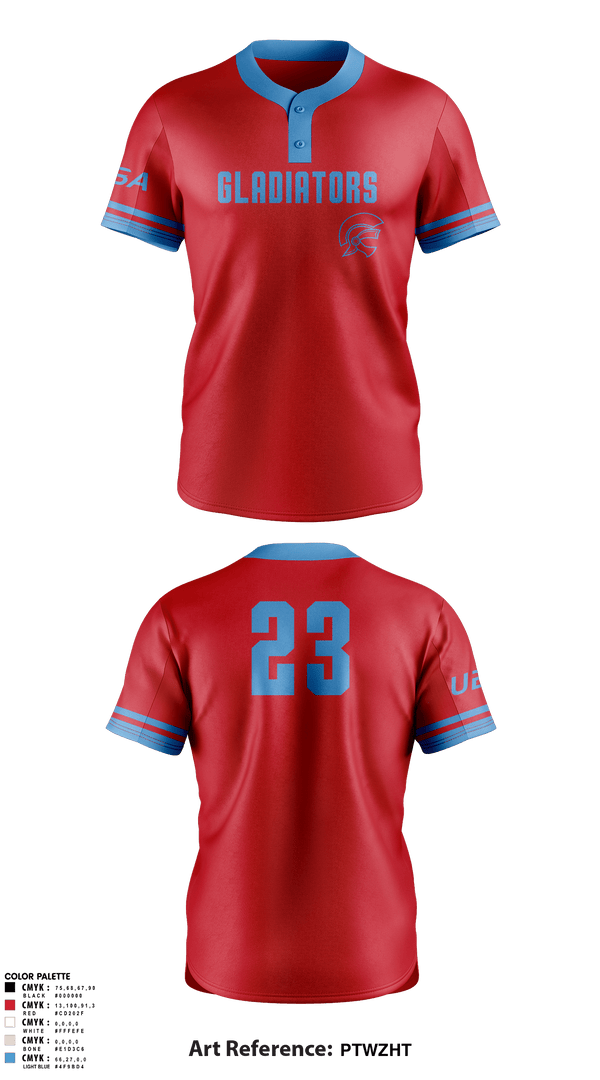 Two Button Baseball Jersey, Gladiator Gold, Baseball, Teamtime, Team time, sublimation, custom sports apparel, team uniforms, spirit wear, spiritwear, sports uniforms, custom shirts, team store, custom team store, fundraiser sports, apparel fundraiser