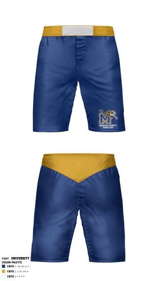 Fight Shorts, Martin County High School Wrestling, Wrestling, Teamtime, Team time, sublimation, custom sports apparel, team uniforms, spirit wear, spiritwear, sports uniforms, custom shirts, team store, custom team store, fundraiser sports, apparel fundraiser