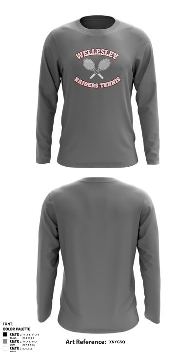 Girls Wellsesley Tennis 21694647 Long Sleeve Shooting Shirt - 2
