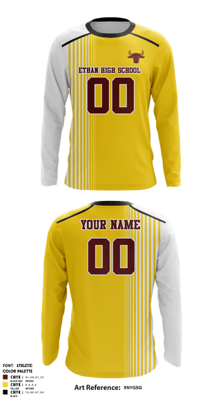 Long Sleeve Performance Shirt, Ethan High School Volleyball, Men's Volleyball, Teamtime, Team time, sublimation, custom sports apparel, team uniforms, spirit wear, spiritwear, sports uniforms, custom shirts, team store, custom team store, fundraiser sports, apparel fundraiser