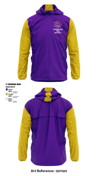 Diamond Bar Pony Baseball 12700368 Windbreaker - 1