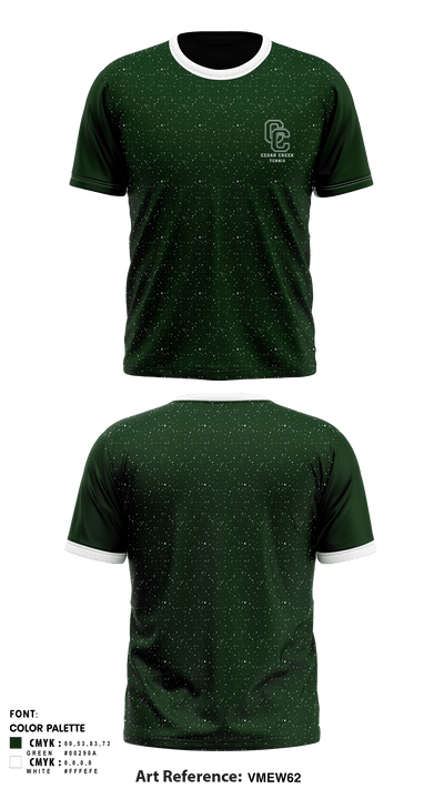 Cedar Creek School Tennis 66188080 Short Sleeve Performance Shirt - 1