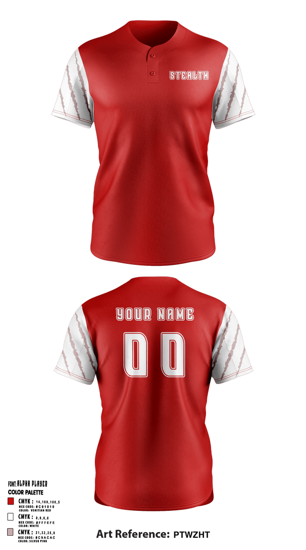 Two Button Softball Jersey, Stealth Softball Org, Softball, Teamtime, Team time, sublimation, custom sports apparel, team uniforms, spirit wear, spiritwear, sports uniforms, custom shirts, team store, custom team store, fundraiser sports, apparel fundraiser