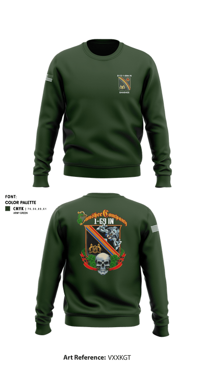 B CO 1-69th IN 22513555 Crew Neck Sweatshirt - 7