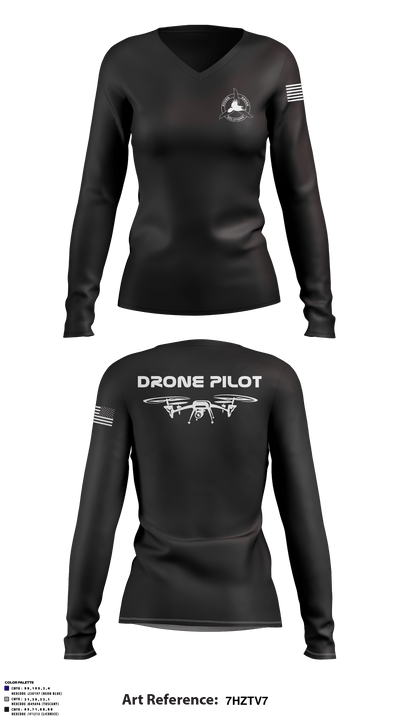 Raven Drone Solutions 1320053 Women's Long Sleeve V-neck Shirt - 3