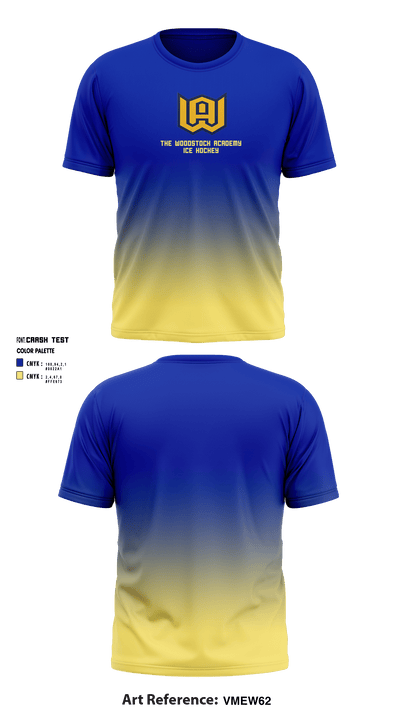 The Woodstock Academy Ice Hockey 54879346 Short Sleeve Performance Shirt - 1