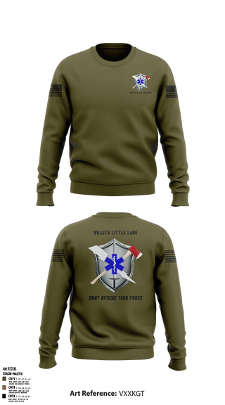 Crew Neck Sweatshirt, Willits Little Lake JRTF, Police, Teamtime, Team time, sublimation, custom sports apparel, team uniforms, spirit wear, spiritwear, sports uniforms, custom shirts, team store, custom team store, fundraiser sports, apparel fundraiser