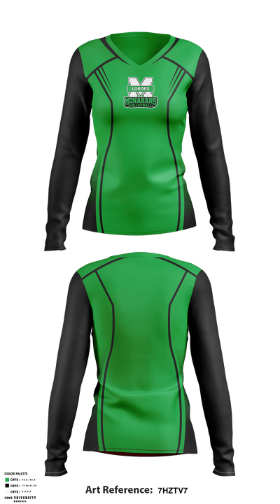 Monahans High School Volleyball 96886197 Women's Long Sleeve V-neck Shirt - 1