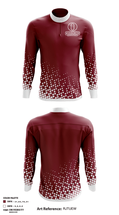 Ossining Senior High School Swimming 84786902 Quarter Zip Jacket - 1