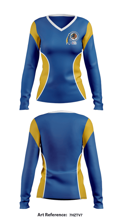 Comsewogue High School Women's Volleyball 1299089 Women's Long Sleeve V-neck Shirt - 1