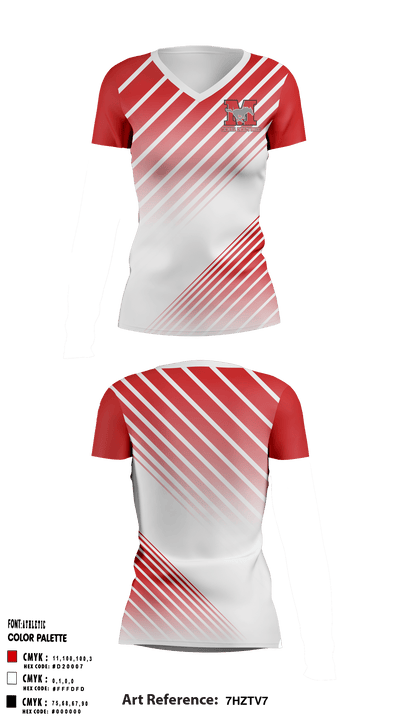 Memorial High School Soccer 20127913 Women's Short Sleeve V-neck Shirt - 1