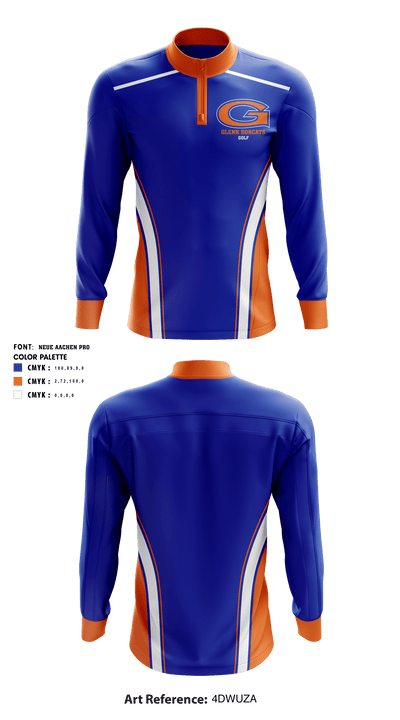Robert B Glenn High School Golf 80901007 Quarter Zip Jacket - 2