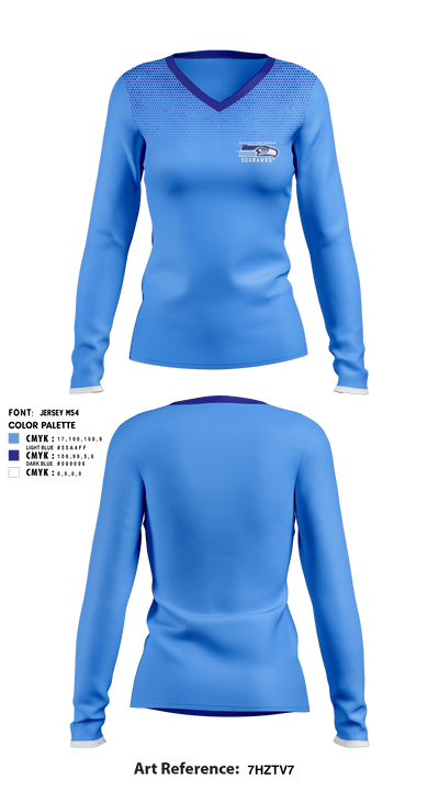 SRYA 93447936 Women's Long Sleeve V-neck Shirt - 1