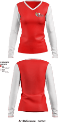 B Buzz Baseball League 70409945 Women's Long Sleeve V-neck Shirt - 1