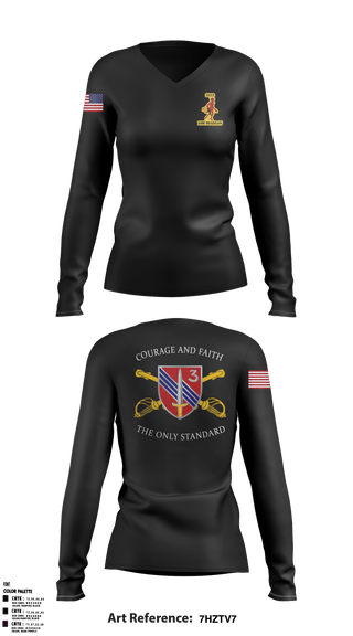 Women's Long Sleeve Vneck Shirt, , Army, Teamtime, Team time, sublimation, custom sports apparel, team uniforms, spirit wear, spiritwear, sports uniforms, custom shirts, team store, custom team store, fundraiser sports, apparel fundraiser