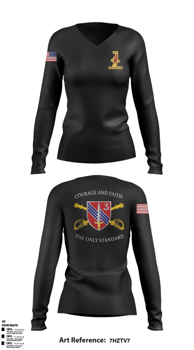 3SQDN, 3SFAB 29897130 Women's Long Sleeve V-neck Shirt - 1