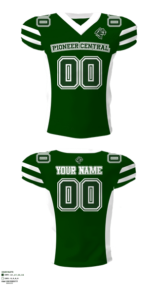 Football Jersey, Pioneer Central High School Football, Football, Teamtime, Team time, sublimation, custom sports apparel, team uniforms, spirit wear, spiritwear, sports uniforms, custom shirts, team store, custom team store, fundraiser sports, apparel fundraiser