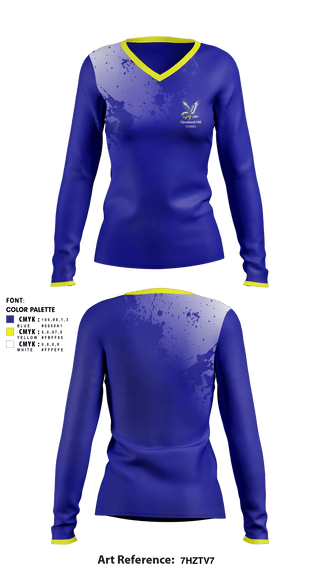 Women's Long Sleeve Vneck Shirt, Cleveland Hill High School Tennis, Tennis, Teamtime, Team time, sublimation, custom sports apparel, team uniforms, spirit wear, spiritwear, sports uniforms, custom shirts, team store, custom team store, fundraiser sports, apparel fundraiser
