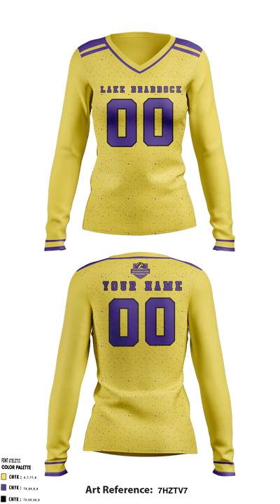 Lake Braddock Secondary School Women's Volleyball 5346414 Women's Long Sleeve V-neck Shirt - 1