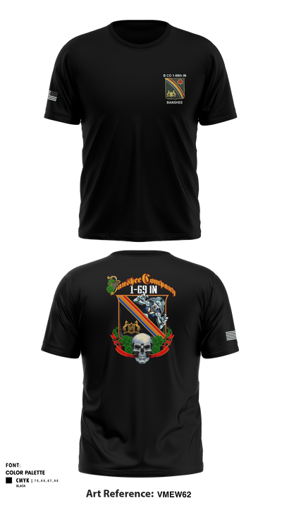 B CO 1-69th IN 22513555 Short Sleeve Performance Shirt - 8
