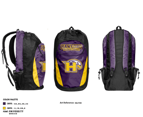 Gear Bag, Hanford High School Basketball, Men's Basketball, Teamtime, Team time, sublimation, custom sports apparel, team uniforms, spirit wear, spiritwear, sports uniforms, custom shirts, team store, custom team store, fundraiser sports, apparel fundraiser