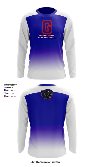 Long Sleeve Shooting Shirt, General Trass High School Basketball, Men's Basketball, Teamtime, Team time, sublimation, custom sports apparel, team uniforms, spirit wear, spiritwear, sports uniforms, custom shirts, team store, custom team store, fundraiser sports, apparel fundraiser