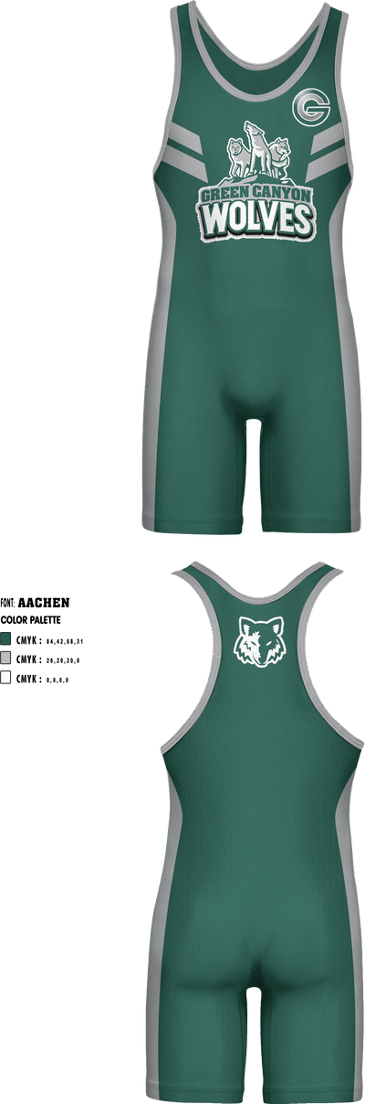 Green Canyon High School Wrestling 54384005 Wrestling Singlet - 1