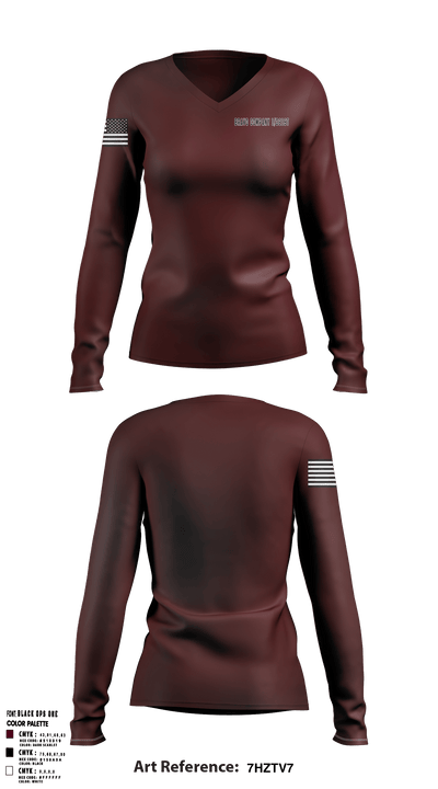 Bravo Company 1/321st 33669277 Women's Long Sleeve V-neck Shirt - 1