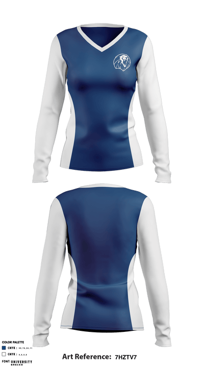 Taylor High School Women's Volleyball 52917594 Women's Long Sleeve V-neck Shirt - 1