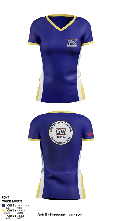 GWUH CTACC 32972815 Women's Short Sleeve V-neck Shirt - 1