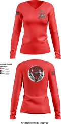 Apache troop 3-73 79297074 Women's Long Sleeve V-neck Shirt - 1