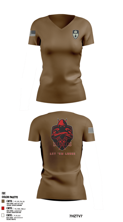 3rd PLT Diablos 55800262 Women's Short Sleeve V-neck Shirt - 2
